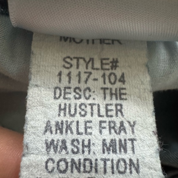 Mother The Hustler Ankle Fray jeans Mint Condition 32 - Picture 10 of 10